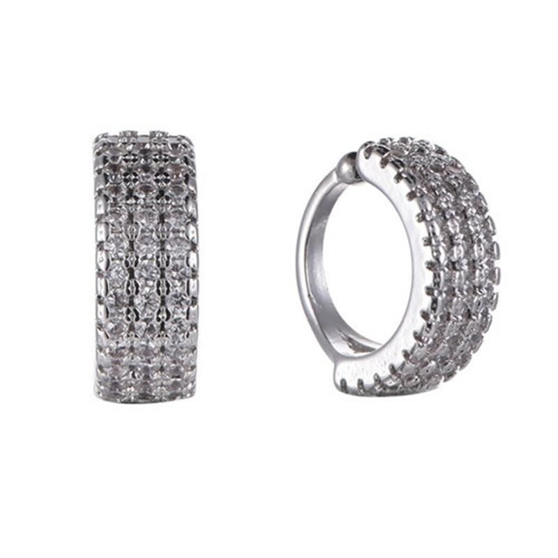 925 Sterling Silver or Brass CZ Hoop Earring for Christmas Promotion Sale