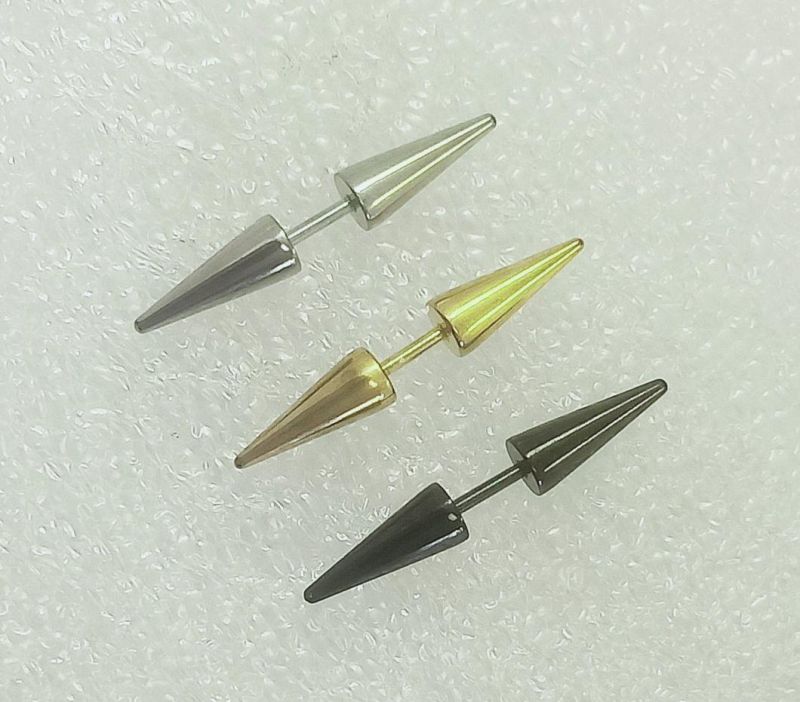 Stainless Steel Double Pointed Cone Stud Earrings Double Pointed Earrings Earrings Body Piercing Jewelry Wholesale Er0008g