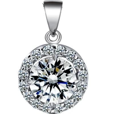 New 925 Sterling Silver Women 1CT Moissanite Pendant Necklace with Lobster Clasp Jewelry for Woman