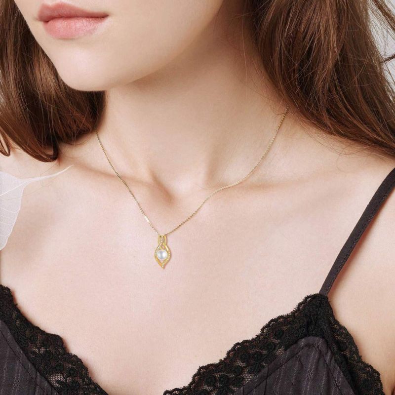 Factory Price Heart Geometry High Quality Pearl Zircon Pendant Necklace