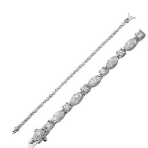 925 Sterling Silver 7/8 Inch Tennis Bracelet with CZ Stones