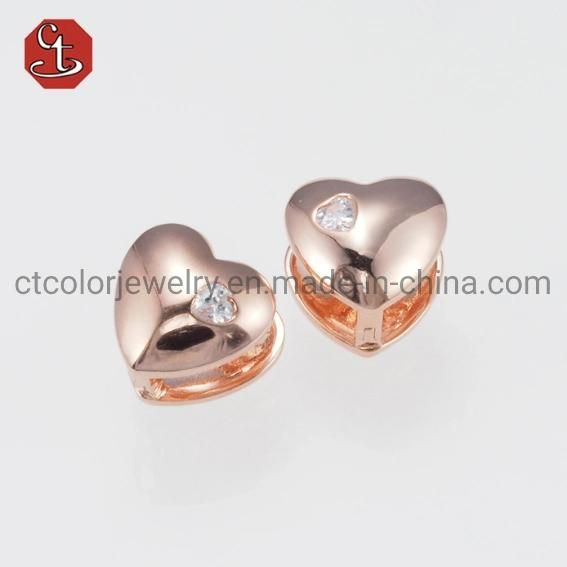 Fashion Jewelry Mini Accessories Triangle Shaped Rose plated Red CZ Earrings for Women