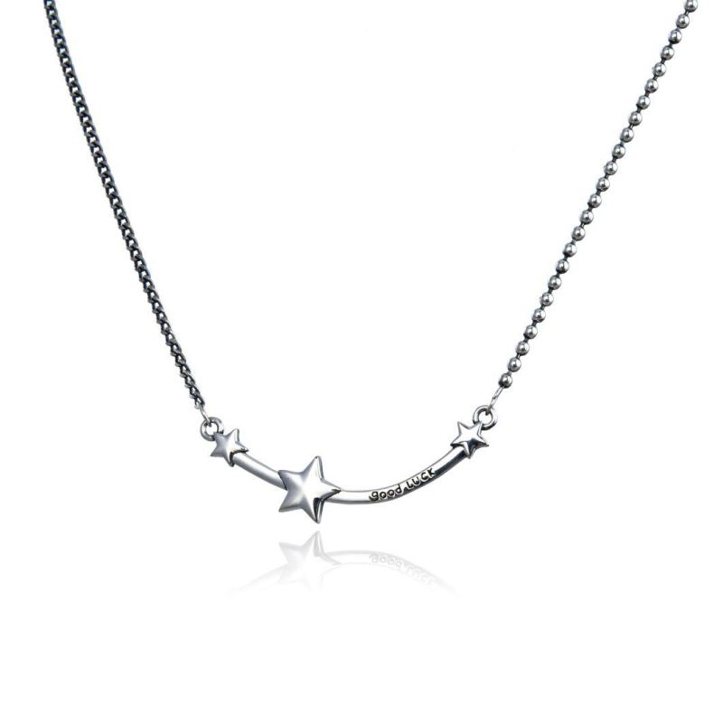 Hot Sale Star Bar 925 Sterling Plain Silver Necklace