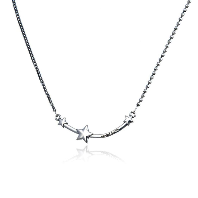 Hot Sale  Star Bar 925 Sterling Plain Silver Necklace