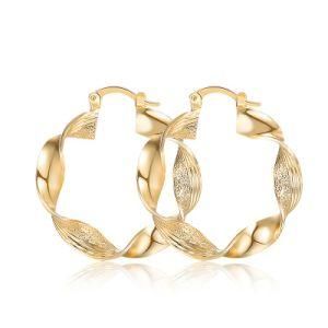 High Quality Brand Metal Twisted Hoop Earrings for Women