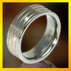 golden fashion jewelry tungsten ring fast shipping