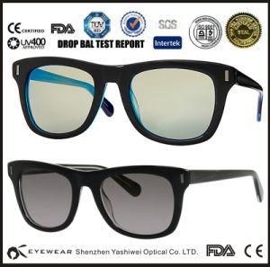 Flat Matte Reflective Revo Color Lens Large Horn Rimmed Style Sunglasses