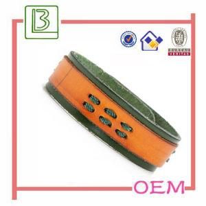 Olive Drab Genuine Leather Cute Girls Bangles Cuff