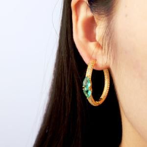 Factory Wholesale Sterling Silver or Brass Fashion Jewelry Different Colored Hoop Earrings for Women