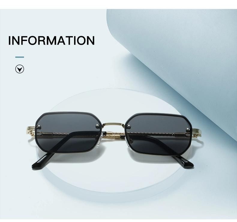 Sunglasses for 2022 New European and American Frameless Fashion Sunglasses Square Ins Ocean Piece Personality Sunglasses Cross-Border Trend Street Shooting