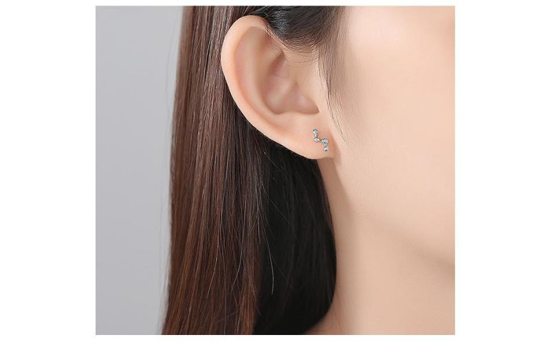 CZ Strip Diamond Stud Earrings for Women