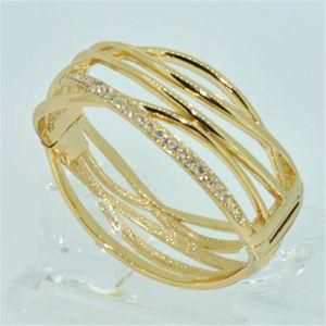 18k Gold Plated Fashion Jewelry Design Alloy Bangles Jewellery Bangle (B140002)