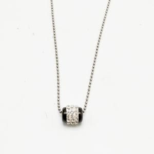Stainless Steel Fashion Jewelry Women Diamond Round Necklace