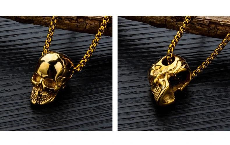 Skull Necklace for Men Stainless Steel Skull Pendant Fashion Jewelry