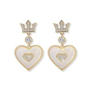 Fashion Earrings for Women, Latest Design 18K Gold Plated Jewelry, Diamond Stone Gold Hoop Earring Women