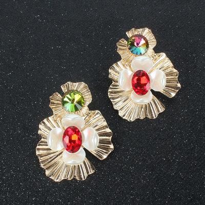 Fashion Jewelry Alloy Flower Earrings Fashion Simple Personality Color Earrings