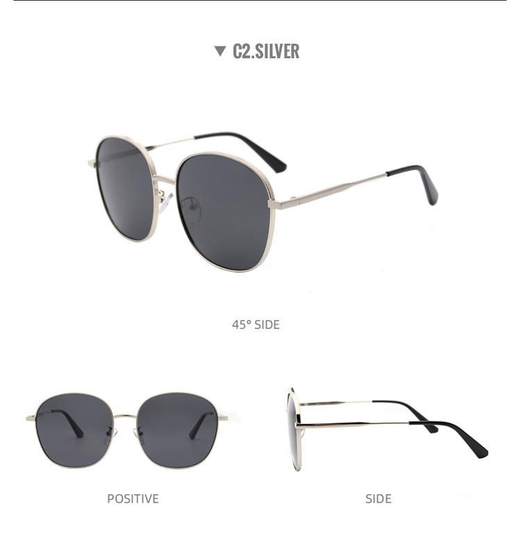 2022 Hot Sale Fashion High Quality Luxury Men Women Big Shade Metal Sunglasses