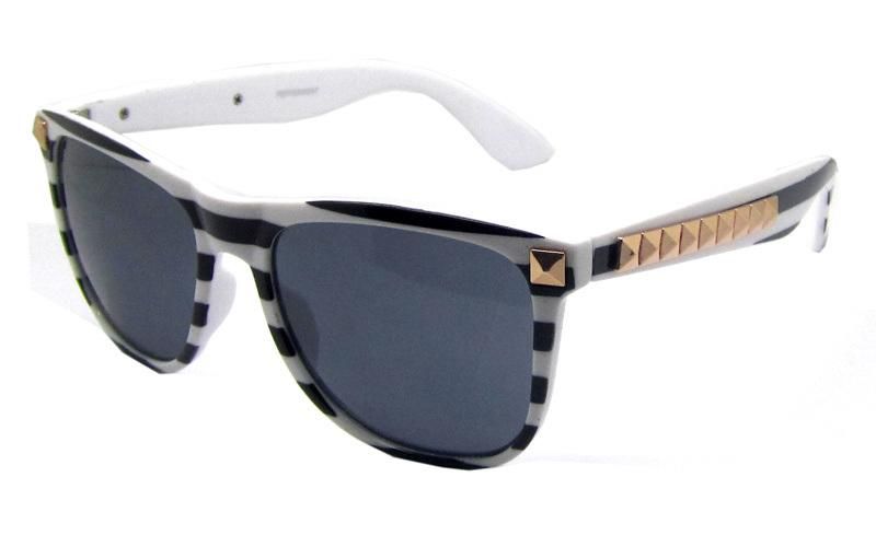 Unisex Flat Brow Tortoise Shell Wide Wooden Temple Sunglasses