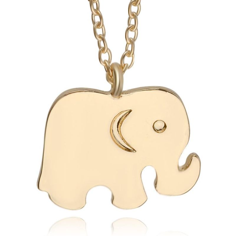 Plain Metal Custom Gold Plated Elephant Necklace