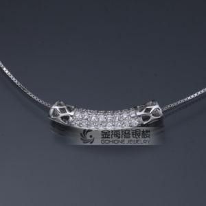 Fashion 925 Sterling Silver Necklace with Tube Pendant