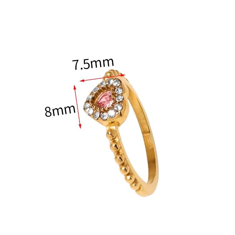 Love Heart Shape White Yellow Full Zircon Rhinestone Princess Engagement Diamond Ring for Women