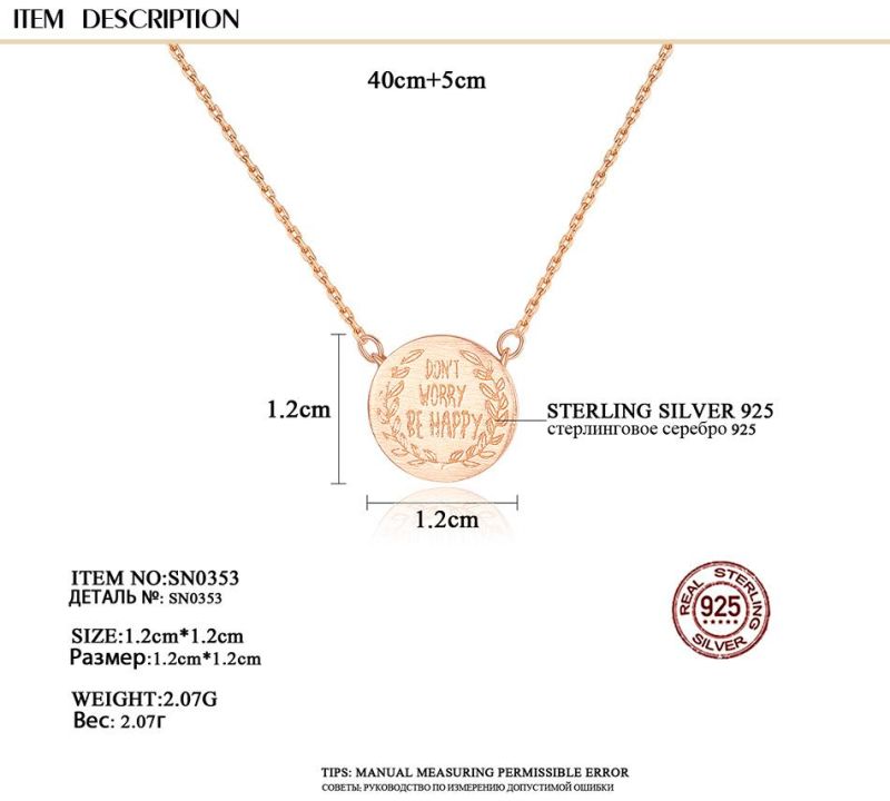 European and American Jewellry Fashion Rose Gold Necklace