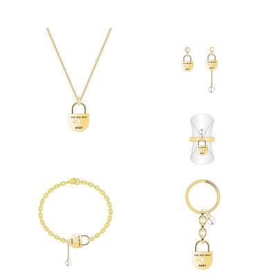 High Quality Gold Blessing Lock Jewelry Set