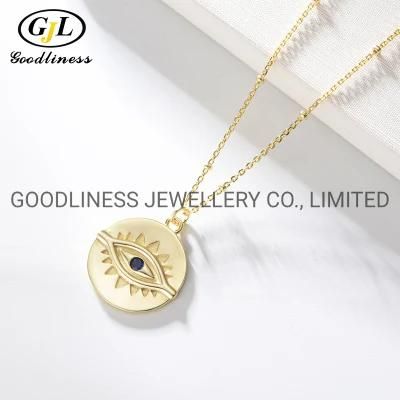 Hiphop Hamsa Gold 14K Women Evil Eye Pendant Necklace Design