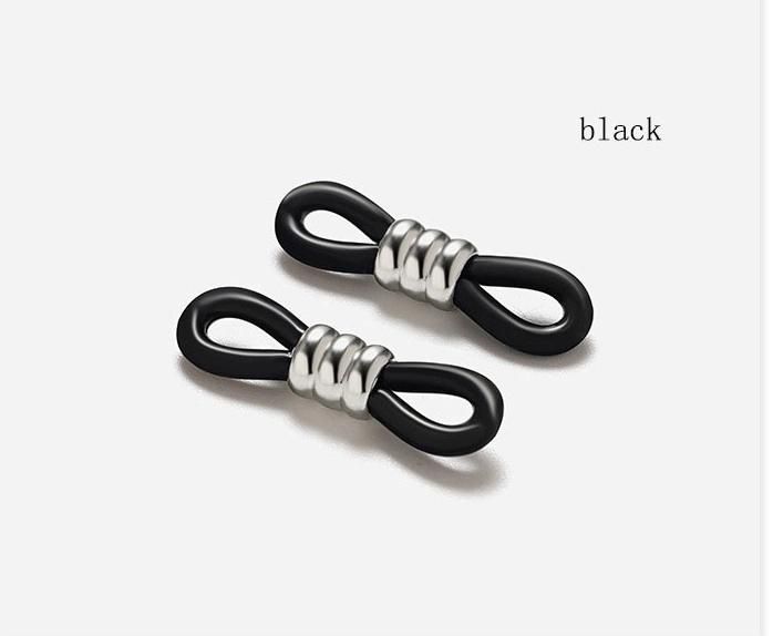 304 Stainless Steel Rubber Connectors for Eye Glasses Holder Necklace Chain
