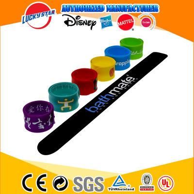 Promotional Gift Colorful Rubber Snap Wristband Custom Logo Wrist Band Silicone Slap Bracelet