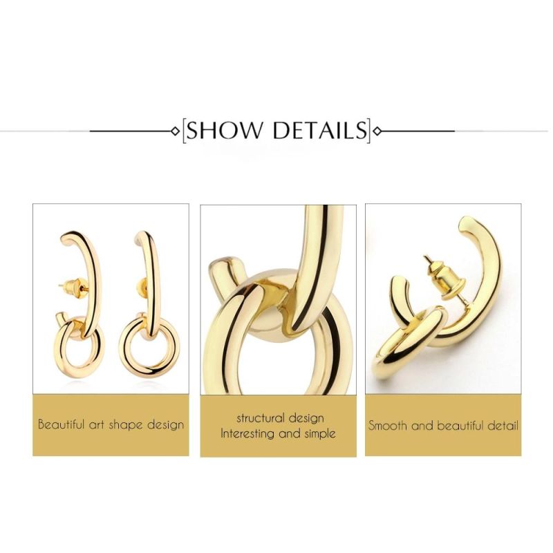 Fashion Stainless Steel Jewelry Two Colors Mix Earrings