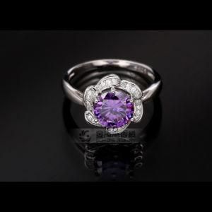 Fashion 925 Sterling Silver Amethyst Stone Ring