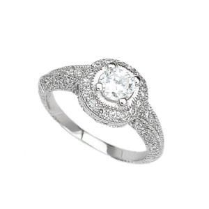 Stonez Sterling Silver 100 Facets Cubic Zirconia Eternity Ring