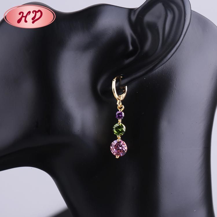 Wholesale White Zircon Brass Gold Plated Ball Jewelry Sets