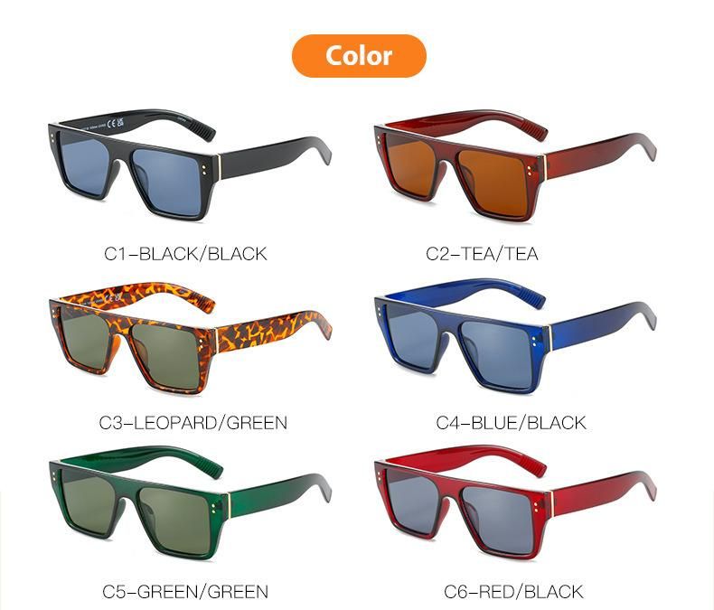 Women Lady Hot Sale China Factory Sun Glasses UV400 Lenses Colorful Square Frame Trendy Fashion Sunglasses Wholesale Sunglass