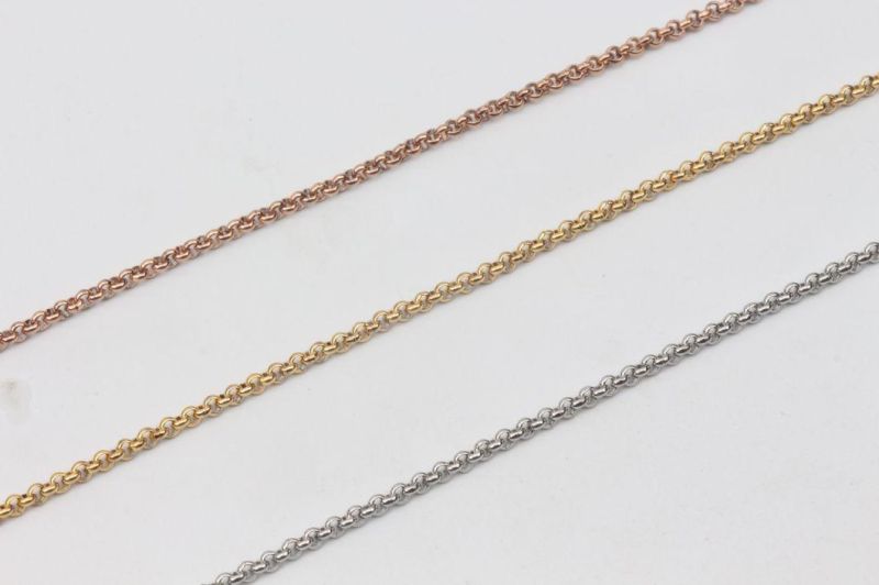Fashion Rolo Belcher Gold Plated Stainless Steel Jewelry for Men and Women Costume Wearing Necklace and Bracelet Set