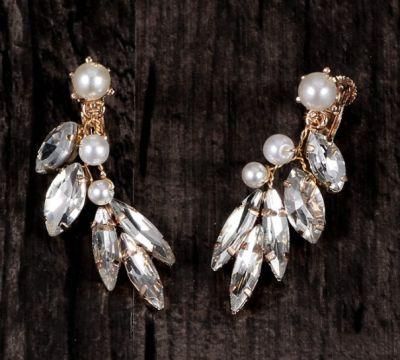 Wedding Bridal Crystal Pearl Earring for Brides, Bridesmaid Earring