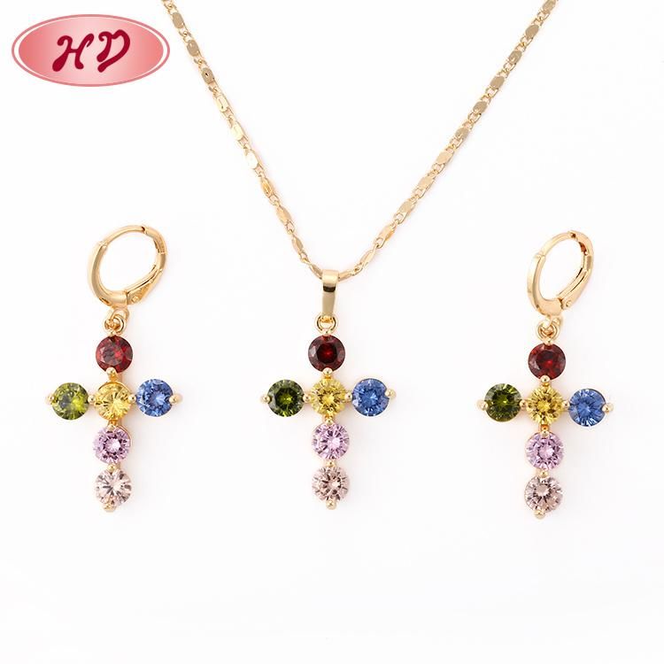 Fashion Women Costume Imitation 18K Gold Plated Ring Bracelet Charm Jewelry with Earring, Pendant, Necklace Sets Jewelry