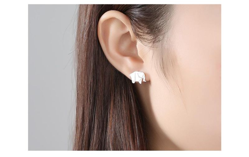 Compact Little Double Elephant Ear Stud for Girls