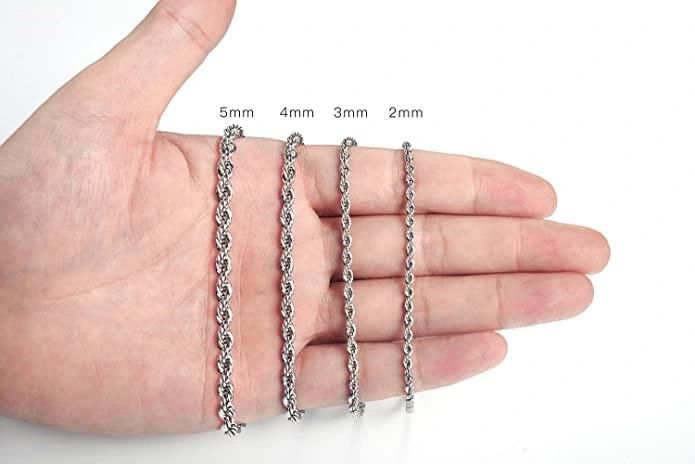 Stainless Steel Chain Twist Rope Chain Necklace