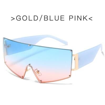 Large Metal Frame Sunglasses, One-Piece Sunglasses, Large Triangle Cat Eyes Catwalk, Street Shooting Sunglasses