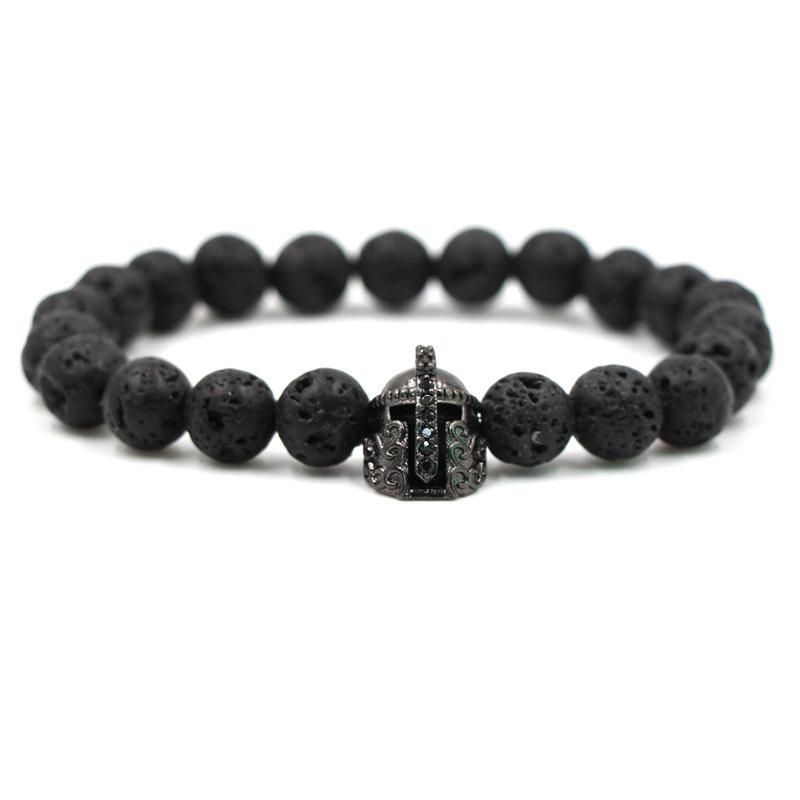 Promotion Gift Men Black Natural Stone Beads Bracelet