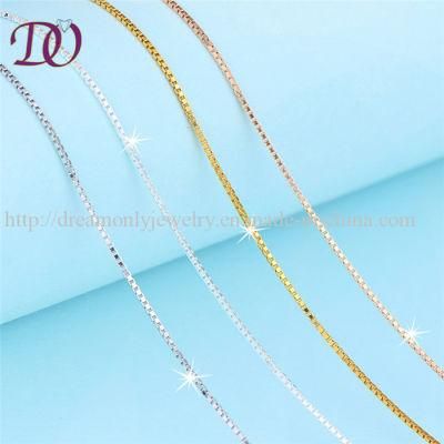 Aliexpress Wholesale Fashion Italian Style 925 Sterling Silver Box Chain for Pendant