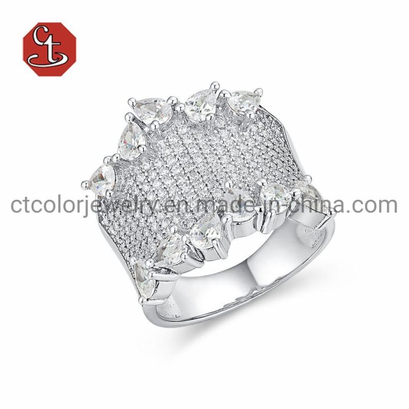 Wholesale Copper Jewelry Inlaid Ring with CZ