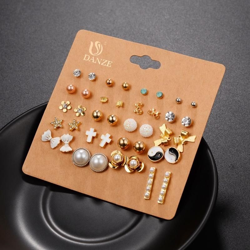 Wholease for Crystal Ear Studs Fashion Simulated Pearl Jewelry Earring