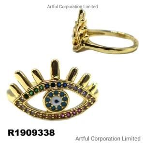 Gold Plating Multi-Color Silver Ring