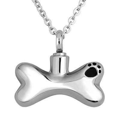 Pet Paw Bone Urn Ash Jewelry Pendant for Puppy