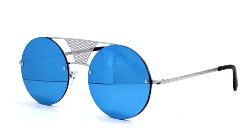 100% UVA/UVB Protection Polycarbonate Lenses Fashion Design Round Shape Metal Sunglasses