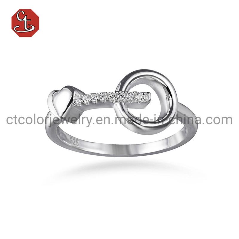 Fashion Jewellery Custom 925 Sterling Silver Rings Set AAA CZ Diamond Engagement Rings Jewelry for Trendy Women