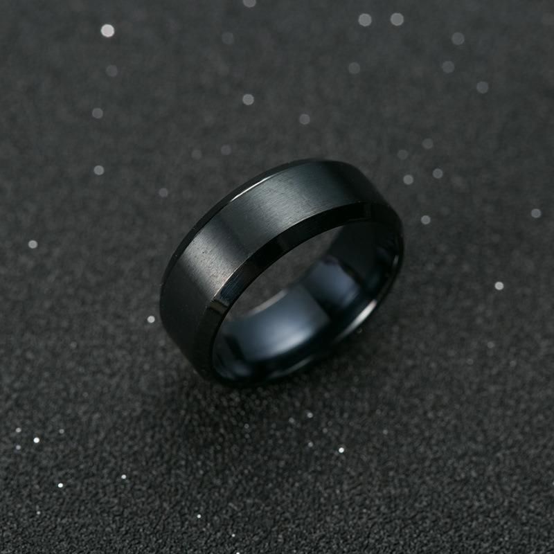 Vintage Fashion Accessories Titanium Black Men Rings Fashion Jewelry